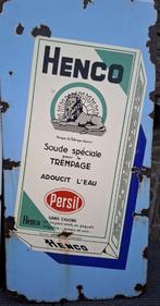 Oud emaillebord Henco Persil (Emaillerie Belge), Ophalen of Verzenden, Gebruikt, Reclamebord