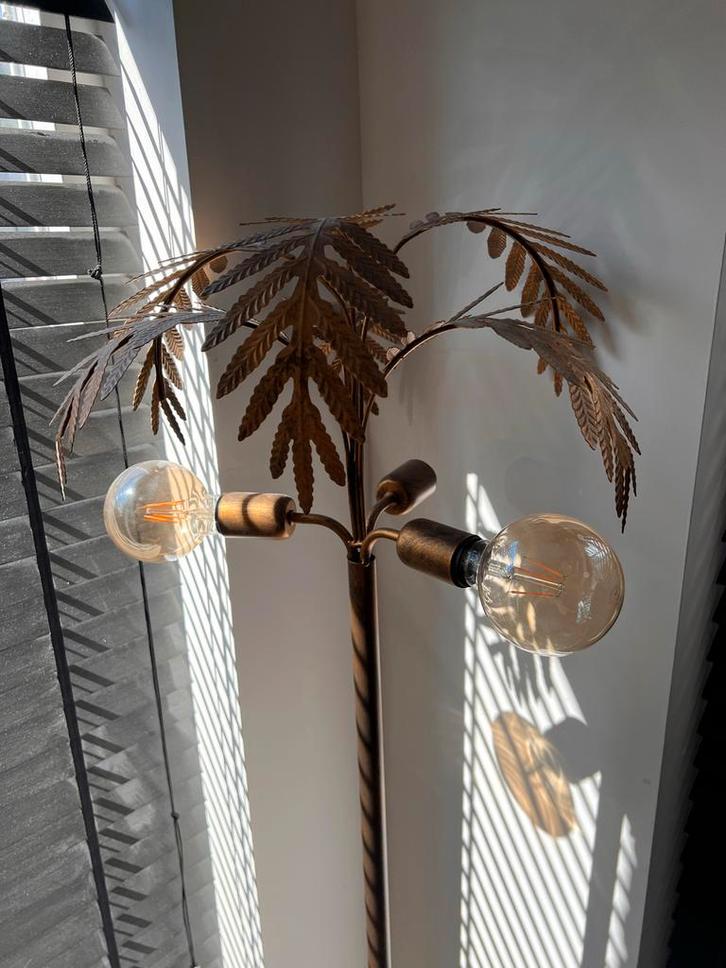Gouden Palmboom Vloerlamp, Huis en Inrichting, Lampen | Vloerlampen, Gebruikt, 150 tot 200 cm, Metaal, Ophalen
