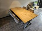 Eetkamertafel + 4 comfortabele stoelen, Huis en Inrichting, Tafels | Eettafels, Ophalen, Gebruikt, Eikenhout, 200 cm of meer