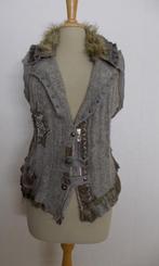 Apart wol mix gilet/trui met veel leuke details! L, Maat 38/40 (M), Bruin, Verzenden, Zo goed als nieuw