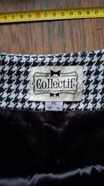 Collectif rok Houndstooth maat 18UK, Ophalen, Zwart, Maat 42/44 (L), Knielengte