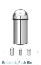 Push Bin Brabantia rvs prullenbak, Ophalen, Gebruikt, Rvs, 50 tot 75 cm