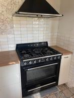 SMEG Fornuis met Gas 90x60 cm & Afzuigkap Zwart, Witgoed en Apparatuur, Fornuizen, Ophalen, Gebruikt, Gas, 90 tot 95 cm