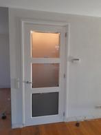 Mooie binnendeur met glaspanelen en kozijn, 80 tot 100 cm, Binnendeur, Ophalen of Verzenden, Zo goed als nieuw