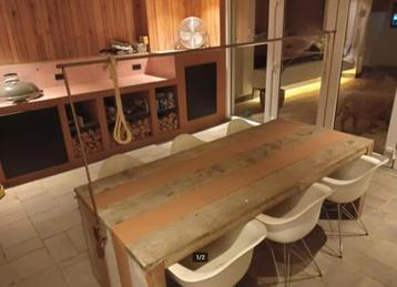 Tafel  / Oud Steigerhout / 200 x 100 cm beschikbaar voor biedingen