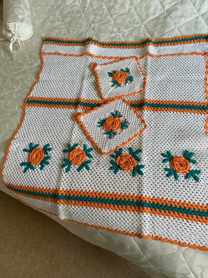 Vintage Gehaakte Doek voor Brabantia rek., Antiek en Kunst, Antiek | Kleden en Textiel, Ophalen of Verzenden
