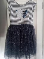 Jurk met glitter 1x gedragen 128, Ophalen of Verzenden, Zo goed als nieuw, Meisje, Jurk of Rok