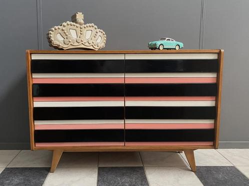 60 jaren Jiri Jiroutek 8lade kast TRIPLE zwart ROZE wit, Huis en Inrichting, Kasten | Ladekasten, Gebruikt, Minder dan 100 cm