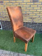 6 suede look eetkamerstoelen, Huis en Inrichting, Stoelen, Ophalen, Bruin, Zo goed als nieuw, Stof