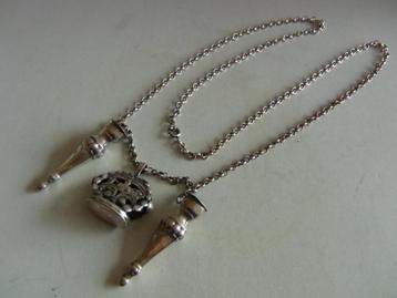 Antiek zilver PO34 jasseronketting + 2breischedes +1 signet beschikbaar voor biedingen