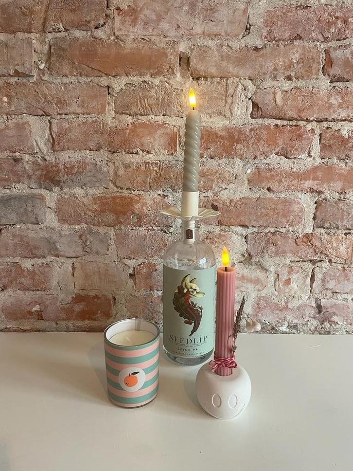 Smiley kandelaar, Huis en Inrichting, Woonaccessoires | Kandelaars en Kaarsen, Nieuw, Minder dan 25 cm, Overige materialen, Ophalen