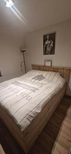 Compleet steigerhouten bed 160x200, Ophalen, Tweepersoons, Hout, 160 cm