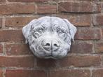 Hond Rottweiler wanddecoratie betonnen beeld tuinbeeld beton, Nieuw, Beton, Ophalen of Verzenden