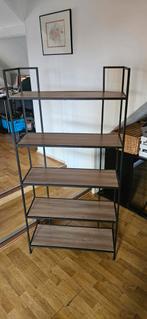 Industriële wandkast met houten planken, Huis en Inrichting, Ophalen, Met plank(en), Gebruikt, Minder dan 150 cm