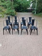 8 tolix stoelen, 4 origineel, Huis en Inrichting, Stoelen, Ophalen, Gebruikt, Zwart, Metaal