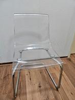 1 Ikea transparante stoel met zitkussen., Huis en Inrichting, Stoelen, Ophalen, Overige kleuren, Zo goed als nieuw, IKEA