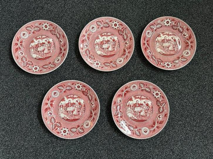 Ceramique Maestricht Tea Drinker Ontbijtbordjes, Huis en Inrichting, Keuken | Servies, Gebruikt, Bord(en), Overige stijlen, Aardewerk