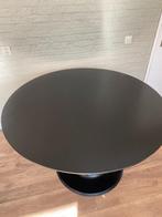 Ronde, zwarte bolpoot eettafel van Woood, 120 diameter, Huis en Inrichting, Ophalen, 50 tot 100 cm, 100 tot 150 cm, Rond