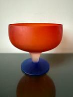 Schaal Murano? Rood blauw gesatineerd glas, Antiek en Kunst, Ophalen of Verzenden
