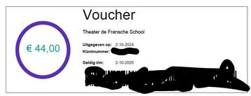 Voucher theater de Franse School Culemborg beschikbaar voor biedingen