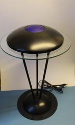Design tafellamp glas zwart metaal burolamp bureaulamp lamp, Ophalen of Verzenden, Gebruikt, Glas, Minder dan 50 cm
