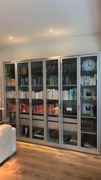 Zilverkleurige archief/boekenkast, italiaans design, Huis en Inrichting, Kasten | Vitrinekasten, Ophalen, 200 cm of meer, Zo goed als nieuw
