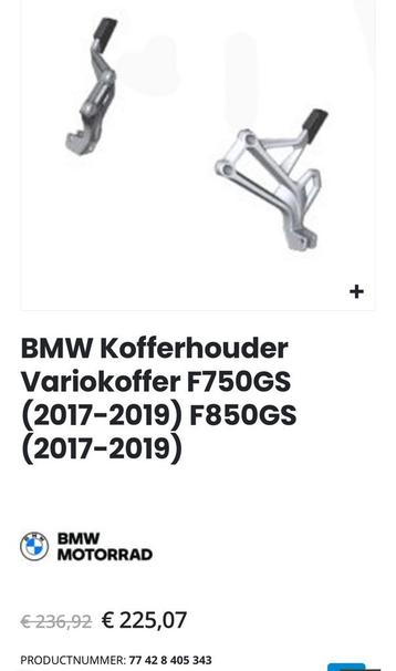 Voetsteunen voor BMW F 750 GS en F 850 GS (adventure) beschikbaar voor biedingen