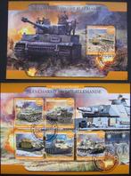 - 878 - 2 Blokken met Duitse Tanks, uit 2e W.O., Verzenden, Gestempeld, Overige thema's