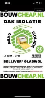 Glaswol zolderisolatie met dampremmende aluminiumfolie, Doe-het-zelf en Verbouw, Isolatie en Afdichting, Ophalen of Verzenden