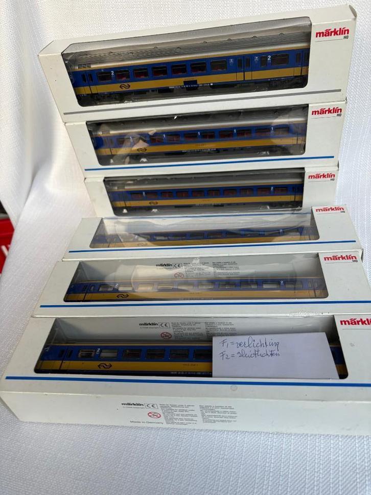 märklin H0 NS 4264/65 42651 intercity 6 stuks met verl., Hobby en Vrije tijd, Modeltreinen | H0, Zo goed als nieuw, Wagon, Wisselstroom