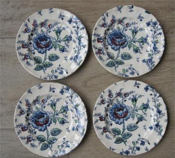 Johnson Brothers rose chintz blue - 4 gebaksbordjes beschikbaar voor biedingen