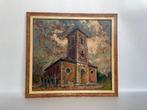 Schilderij Jan Laeven 1970 - Kerk, Antiek en Kunst, Ophalen of Verzenden