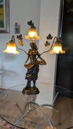 Vintage drie armige schemerlamp/tafellamp dame 80 cm hoog, Ophalen, Overige materialen, Gebruikt, Minder dan 100 cm