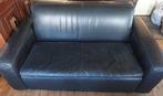 Zwart leren tweezits bank Jan Des Bouvrie met certificaat., Huis en Inrichting, Banken | Bankstellen, Ophalen, Gebruikt, 150 tot 200 cm