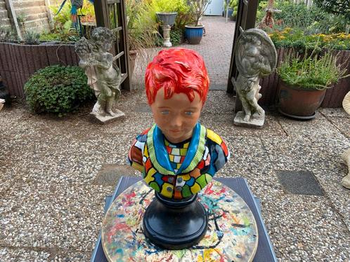 Kleurrijk Kunstbeeld Jongen - Uniek Object, Antiek en Kunst, Kunst | Beelden en Houtsnijwerken, Ophalen of Verzenden