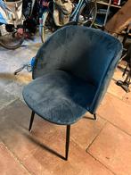 Blauwe Velours Stoel, Huis en Inrichting, Ophalen, Gebruikt, Blauw, Eén