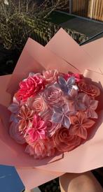 Satijnen Rozen Boeket - Prachtig Handgemaakt, Ophalen of Verzenden, Nieuw