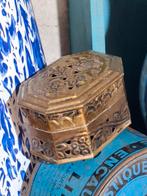 Oude vintage messing kistje doosje sieradendoosje bijoux her, Antiek en Kunst, Antiek | Koper en Brons, Ophalen of Verzenden