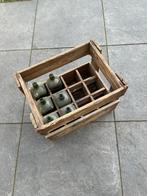 kist met 6 kelderflessen, Antiek en Kunst, Antiek | Glas en Kristal, Ophalen