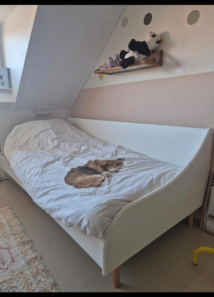 La Redoute Bankbed 190x90 - Wit, Huis en Inrichting, Slaapkamer | Bedden, Gebruikt, Eenpersoons, 90 cm, 190 cm of minder, Hout