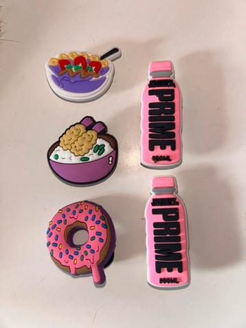NIEUW! 5 Crocs pins bedels buttons clips PRIME FOOD PINK beschikbaar voor biedingen