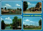 Ansichtkaart Akkrum, boten, dorpsgezicht, Ophalen of Verzenden, 1980 tot heden, Ongelopen, Friesland