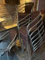 21 terrasstoelen - nette staat, Ophalen, Gebruikt, Metaal, Stapelbaar