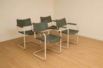 Set van 4 Mart Stam S34 buisframe stoelen, Ophalen, Gebruikt, Leer, Vier