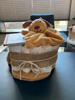 Luiertaart met knuffeldoek en sokjes voor bv babyshower, Ophalen, Nieuw, Kraamcadeau