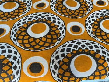 Retro geweven sprei uit 1975 oranje bruin beige 250x190 beschikbaar voor biedingen