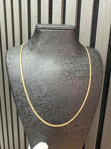 14k gouden gouden slangen ketting | 55 cm beschikbaar voor biedingen