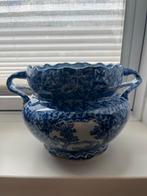Antieke Blauw-Witte Bloempot, Antiek en Kunst, Ophalen of Verzenden