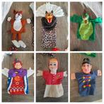 6 Poppenkast poppen (Rood Kapje, Grote boze wolf, Clown etc), Ophalen of Verzenden, Zo goed als nieuw, Overige typen