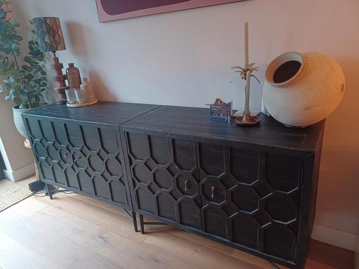 2 Zwarte Bepurehome Dressoirs Grenenhout, Huis en Inrichting, Kasten | Dressoirs, Zo goed als nieuw, 50 tot 100 cm, 25 tot 50 cm